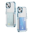 thumbnail image 1 of ELEHOLD for iPhone 14 Plus Case,Clear Card Holder Kickstand Credit Card Slot Soft TPU+Hard PC Slim Bumper Anti-Scratch Shockproof Protective Wallet Case for iPhone 14 Plus,Blue, 1 of 8