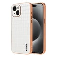 thumbnail image 1 of ELEHOLD for iPhone 14 Plus Case,Compatible with MagSafe Luxury PU Leather Embossed Crocodile Pattern Plating Edge Shockproof Smudge-proof Full Protection Case for iPhone 14 Plus,White, 1 of 8