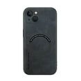 thumbnail image 1 of ELEHOLD For iPhone 14 Plus Luxury Leather Magnetic Shockproof Case Slim Drop Protection Cover, Lens & Screen Protection, Compatible with Magsafe, Skin-Friendly, Black, 1 of 9