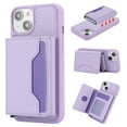 thumbnail image 1 of ELEHOLD for iPhone 14 Plus Premium PU Leather Wallet Case Detachable Magnetic Card Holders RFID Blocking Function Flip Stand Shockproof Full Protection Case for iPhone 14 Plus,purple, 1 of 8