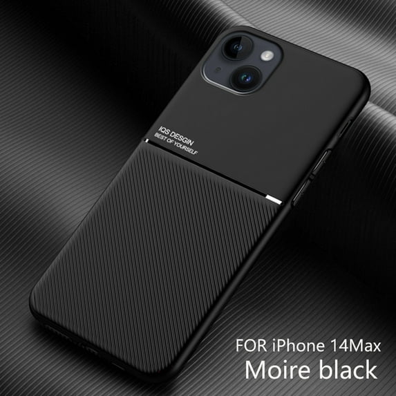ELEHOLD for iPhone 14 Plus Slim Skin Feel Case, TPU Bumper + PC Fashion Diagonal Line Skin Touch Luxury Elegant Lightweight Magnetic Shockproof Non-Slip Soft Grip Flexible Ultra-Thin Case,Black