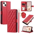 thumbnail image 1 of ELEHOLD for iPhone 14 Plus Wallet Crossbody Case PU Leather Cover with Card Slots Magnetic Clasp Kickstand Detachable Wriststrap Shoulder Strap Flip Shockpoof Cover,red, 1 of 8