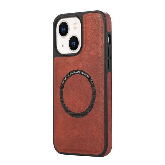ELEHOLD for iPhone 14 Premium PU Leather Case,Slim Thin Lightweight Skin-Friendly Strong Magnetic Compatible with Mag Safe Anti-Scratch Shockproof Case for iPhone 14,winered