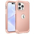 thumbnail image 1 of ELEHOLD for iPhone 14 Pro 6.1 inch Heavy Duty Rugged Case Logo Cutout View Hard PC Soft Silicone Hybrid Shockproof Scratch-Resistant Slim Case For iPhone 14 Pro,Rosegold, 1 of 9