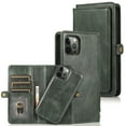 thumbnail image 1 of ELEHOLD for iPhone 14 Pro 6.1 inch Luxury Heavy Duty Wallet Case with Card Slots Dual-Use Detachable Phone Case Magnetic Function Lanyard Shockproof Wallet Case,Darkgreen, 1 of 7