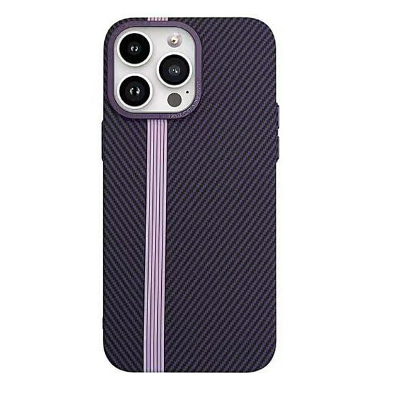 ELEHOLD for iPhone 14 Pro Case Carbon Fiber Texture Slim Fit Lightweight Hard PC Back Shockproof Anti-Scratch Protective Cover for iPhone 14 Pro,darkpurple