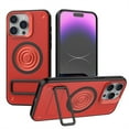thumbnail image 1 of ELEHOLD for iPhone 14 Pro Case Carbon Fiber Texture Slim Thin Lightweight Strong Magnetic Compatible with Mag Safe Invisible Kickstand Shockproof Protective Case,red, 1 of 7
