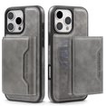thumbnail image 1 of ELEHOLD for iPhone 14 Pro Case , Compatible Mag safe Accessory Luxury 2 in 1 Detachable PU Leather Flip Kickstand Credit Slots Wallet Shockproof Case for iPhone 14 Pro,Gray, 1 of 9