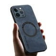 thumbnail image 1 of ELEHOLD For iPhone 14 Pro Luxury Leather Magnetic Shockproof Case Slim Drop Protection Cover, Lens & Screen Protection, Compatible with Magsafe, Skin-Friendly, Blue, 1 of 10