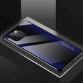 thumbnail image 1 of ELEHOLD for iPhone 14 Pro Max 6.7 inch 2022 Textured Glass Case, 9H Glass+PC Panel+TPU Soft Border Camera Protection Drop Resistant Anti-Scratch Shockproof Case for iPhone 14 Pro Max, Darkblue, 1 of 7