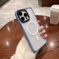 thumbnail image 1 of ELEHOLD for iPhone 14 Pro Max 6.7 inch Case, Slim Translucent Matte Back Magnetic Wireless Charging Compatible with MagSafe Drop Protection Shockproof Frosted Case for iPhone 14 Pro Max, Blue, 1 of 8