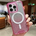 thumbnail image 1 of ELEHOLD for iPhone 14 Pro Max 6.7 inch Slim Glitter Gradient Clear Case Compatible with MagSafe Non-Yellowing Shockproof Anti-Scratch Fashion Case,Pink, 1 of 5