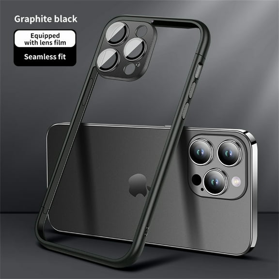 ELEHOLD for iPhone 14 Pro Max Bumper Frame (No Back) Built-in Camera Cover Slim Lightweight Soft TPU+PC Bumper Frame Cover Backless Shockproof Heavy Duty Protection Excellent Heat Dissipation,black