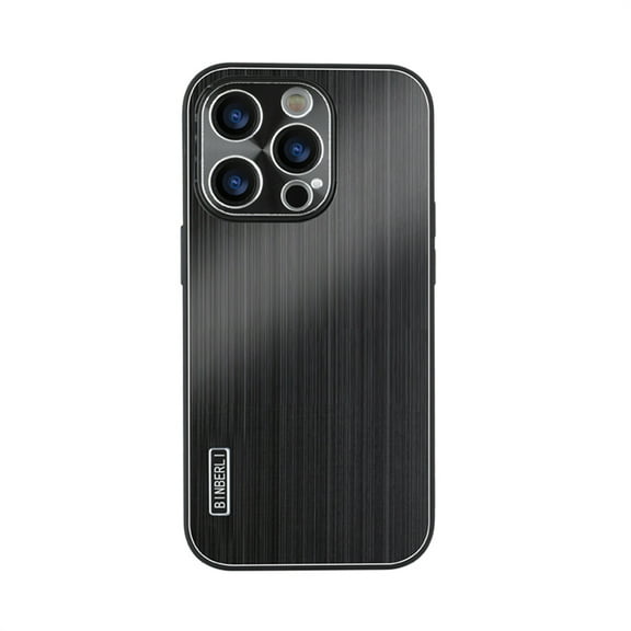 ELEHOLD for iPhone 14 Pro Max Case,Luxury Metallic Brushed Design Soft TPU Bumper Raised Edge Protection Anti-Scratch Shockproof Non-Slip Protective Case for iPhone 14 Pro Max,Black