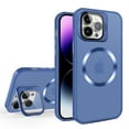 thumbnail image 1 of ELEHOLD for iPhone 14 Pro Max Case Matte Frosted PC Back with Camera Lens Protective Cover Kickstand Function Independent Button Magnetic Shockproof Case Compatible with MagSafe,darkblue, 1 of 8