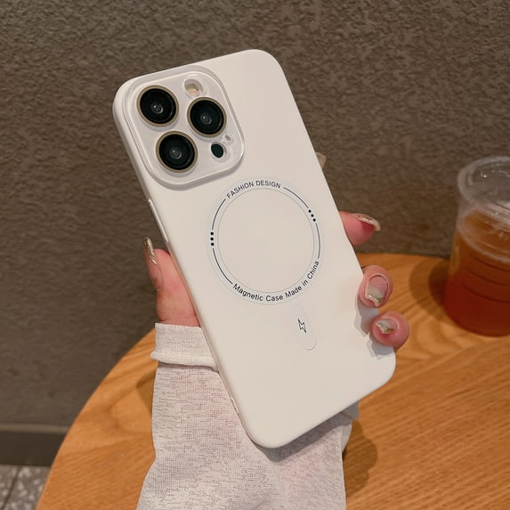 ELEHOLD for iPhone 14 Pro Max Case Matte Hard PC Back Slim Lightweight with Full Camera Lens Protection Strong Magnetic Compatible with Mag Safe Shockproof Case for iPhone 14 Pro Max,white