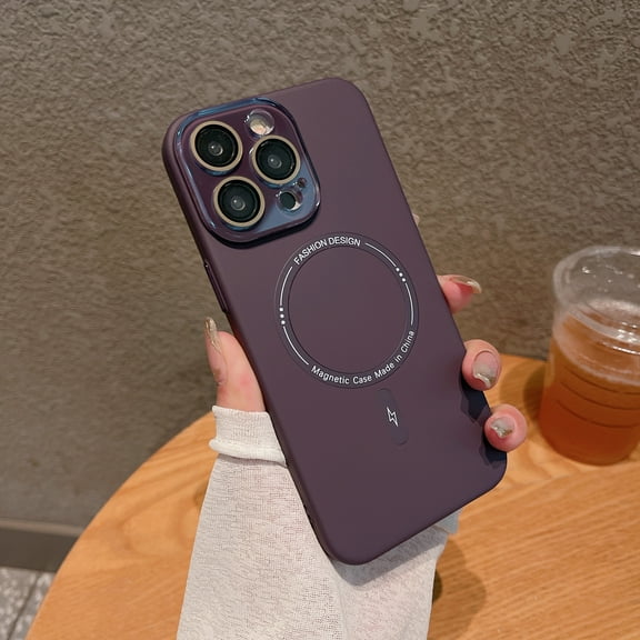 ELEHOLD for iPhone 14 Pro Max Case Matte Hard PC Back Slim Lightweight with Full Camera Lens Protection Strong Magnetic Compatible with Mag Safe Shockproof Case for iPhone 14 Pro Max,darkpurple