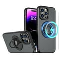 thumbnail image 1 of ELEHOLD for iPhone 14 Pro Max Case Matte Magnetic Clear Back Slim Thin Lightweight with Folding Ring Kickstand Shockproof Protective Case Compatible with Mag Safe for iPhone 14 Pro Max,black, 1 of 6