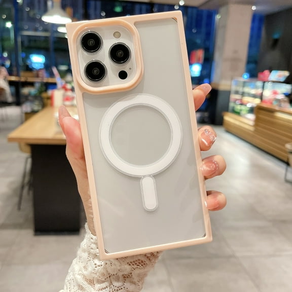 ELEHOLD for iPhone 14 Pro Max Clear Case, Magnetic Clear Case MagSafe Compatible Slim Thin Anti-Yellowing Shockproof Acrylic Transparent Protective Case,6.7 inch, Pink