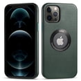thumbnail image 1 of ELEHOLD for iPhone 14 Pro Max Luxury Slim Leather Case Logo Cutout View Slim Thin Lightweight Wireless Charging Support Shockproof Scratch-Resistant Case 6.7 inch,Green, 1 of 8