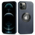 thumbnail image 1 of ELEHOLD for iPhone 14 Pro Max Luxury Slim Leather Case Logo Cutout View Slim Thin Lightweight Wireless Charging Support Shockproof Scratch-Resistant Case 6.7 inch,Blue, 1 of 8
