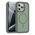 thumbnail image 1 of ELEHOLD for iPhone 14 Pro Max Magnetic Translucent Clear Case with HD Tempered Glass Screen Protector Hybrid PC + TPU Shockproof Bumper Compatible with Mag Safe Drop-Protection Cover,Green, 1 of 7