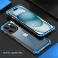 thumbnail image 1 of ELEHOLD for iPhone 14 Pro Max Rugged Case Aluminium Alloy Metal Frame Glass Back Panel Military Grade Shockproof Protection Support Wireless Charging for iPhone 14 Pro Max,blackblue, 1 of 6