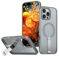 thumbnail image 1 of ELEHOLD For iPhone 14 Pro Max Shockproof Magnetic Rugged Case 3D Vented Design Cover, MagSafe Compatible, with Kickstand (Horizontal & Vertical Display), Gray, 1 of 7