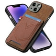 thumbnail image 1 of ELEHOLD for iPhone 14 Pro Max, Wallet Phone Case,Slim Leather Shockproof Lens Protector with Card Slot Anti-Scratch Case Cover,Support Magnetic Car Mount, brown, 1 of 8