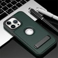 thumbnail image 1 of ELEHOLD for iPhone 14 Pro Premium PU Leather Case Luxury Logo Cutout View Strong Magnetic Compatible with Mag Safe Charging Folding Kickstand Shockproof Protective Cover,darkgreen, 1 of 5