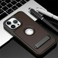 thumbnail image 1 of ELEHOLD for iPhone 14 Pro Premium PU Leather Case Luxury Logo Cutout View Strong Magnetic Compatible with Mag Safe Charging Folding Kickstand Shockproof Protective Cover,brown, 1 of 5
