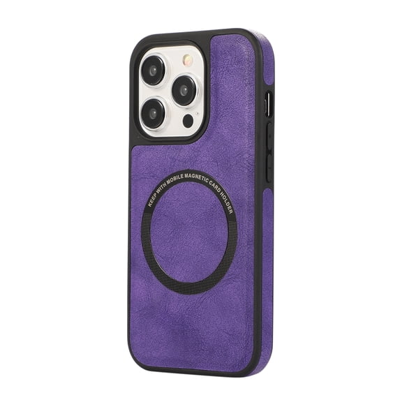 ELEHOLD for iPhone 14 Pro Premium PU Leather Case,Slim Thin Lightweight Skin-Friendly Strong Magnetic Compatible with Mag Safe Anti-Scratch Shockproof Case for iPhone 14 Pro,purple