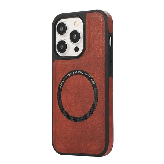 ELEHOLD for iPhone 14 Pro Premium PU Leather Case,Slim Thin Lightweight Skin-Friendly Strong Magnetic Compatible with Mag Safe Anti-Scratch Shockproof Case for iPhone 14 Pro,winered