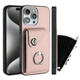 thumbnail image 1 of ELEHOLD for iPhone 14 Pro Wallet Case PU Leather Organ Card Slots Holders Magnetic Button Finger Ring Holder Stand Shockproof Full Protective Case,pink, 1 of 7