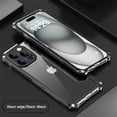 thumbnail image 1 of ELEHOLD for iPhone 14 Rugged Case Aluminium Alloy Metal Frame Glass Back Panel Military Grade Shockproof Protection Support Wireless Charging for iPhone 14,blackblack, 1 of 6