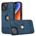 thumbnail image 1 of ELEHOLD for iPhone 14 Slim Leather Case Luxury Premium PU Leather Logo View Window All Round Shockproof Protection Anti-Fingerprint Non-Slip Lightweight Case,blue, 1 of 7
