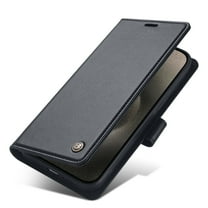 ELEHOLD for iPhone 15 Business Wallet Case with RFID Blocking Credit Card Holder PU Leather Flip Kickstand Protective Shockproof Cover Women Men for iPhone 15,Black