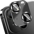 thumbnail image 1 of ELEHOLD for iPhone 15 Camera Lens Protector, Case Friendly Scratch Resistant Metal Camera Cover with 9H Tempered Glass Lens Protector Rings Accessories for iPhone 15 - Black, 1 of 7