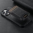 thumbnail image 1 of ELEHOLD for iPhone 15 Case, Compatible with Mag Safe Accessory, 2 in 1 Detachable Magnetic Card Holder Cross Pattern Leather Kickstand Wallet Case for iPhone 15,Black, 1 of 6