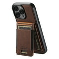 thumbnail image 1 of ELEHOLD for iPhone 15 Case, Compatible with Mag Safe Accessory, 2 in 1 Detachable Magnetic Card Holder Faux Lychee Pattern Leather Kickstand Wallet Case for iPhone 15,Brown, 1 of 7