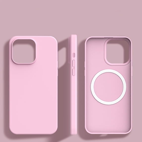 ELEHOLD for iPhone 15 Case,Compatible with MagSafe Colorful Anti-Scratch Soft Microfiber Lining Full Body Protective Shockproof Ultra Slim Phone Case for iPhone 15,Pink