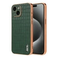 thumbnail image 1 of ELEHOLD for iPhone 15 Case,Compatible with MagSafe Luxury PU Leather Embossed Crocodile Pattern Plating Edge Shockproof Smudge-proof Full Protection Case for iPhone 15,Green, 1 of 8