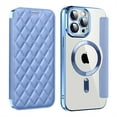 thumbnail image 1 of ELEHOLD for iPhone 15 Case Flip Folio Built-in Card Holder RFID Blocking Protective Leather Case Transparent Clear Back Magnetic Compatible with Mag Safe Shockproof Cover,blue, 1 of 1