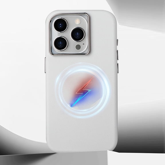 ELEHOLD for iPhone 15 Case,Hybrid Silicone + Leather Skin-Friendly Anti-Scratch Stain Resistant Strong Magnetic Compatible with Mag Safe Charging Slim Fit Cover for iPhone 15,White