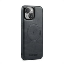 ELEHOLD for iPhone 15 Case,Magnetic Premium PU Leather Business Classic Soft Silicone Bumper Ultra Slim Shockproof  Protective Case for Women Men for iPhone 15,Black