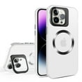 thumbnail image 1 of ELEHOLD for iPhone 15 Case Matte Frosted PC Back with Camera Lens Protective Cover Kickstand Function Independent Button Magnetic Shockproof Case Compatible with MagSafe,white, 1 of 8