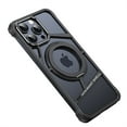 thumbnail image 1 of ELEHOLD for iPhone 15 Case,Metal Bumper Frameless 360° Rotation Ring Kickstand Magnetic Aluminium Shockproof Drop Protection Case for iPhone 15 ,Black, 1 of 11
