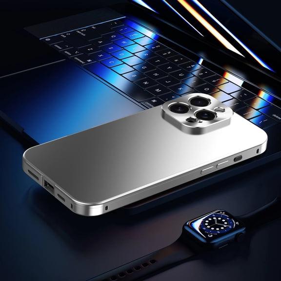 ELEHOLD for iPhone 15 Case, Military Grade Matte Slim Anti-Fingerprint Metal Magnetic Bumper Frame Slim Hard Shock-Absorbent Phone Case Cover for iPhone 15,Silver