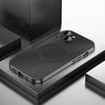 thumbnail image 1 of ELEHOLD for iPhone 15 Case Rugged Metal Alloy Bumper Matte Back Case with Camera Lens Protective Film Safety Lock Clasp Slim Lightweight Shockproof Case Compatible with Mag Safe,grey, 1 of 8