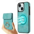 thumbnail image 1 of ELEHOLD for iPhone 15 Case Synthetic Leather 2-in-1 Phone Case with Magnetic Detachable Card Holder Ring Holder Stand Drop Protection Shockproof Wallet Case,green, 1 of 8